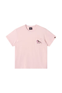 DangerousPeople｜3D Pony Embroidery Pocket Cotton T‑Shirt