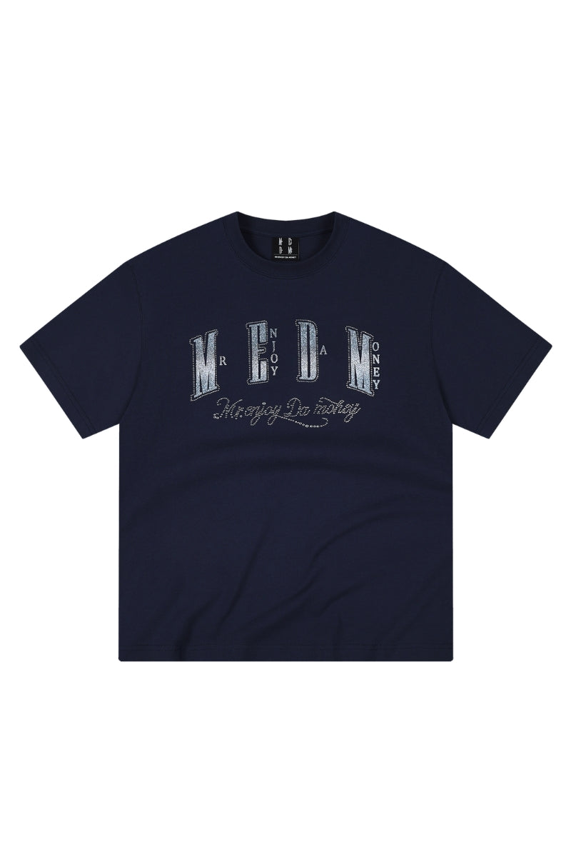 MEDM Glitter Rhinestone Logo Couple Tee