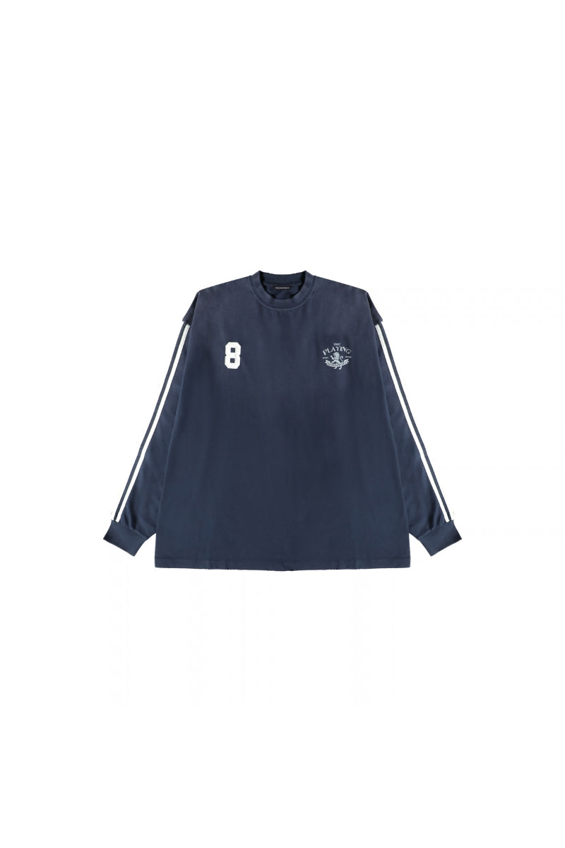MASONPRINCE | TIME PLAYING Stripe Badge Print T-Shirt