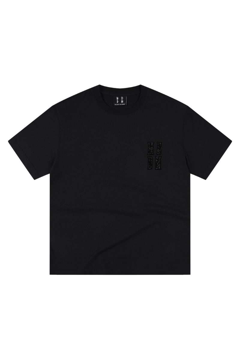 MEDM 3D Rhinestone Letter Heavy Cotton T-shirt Unisex