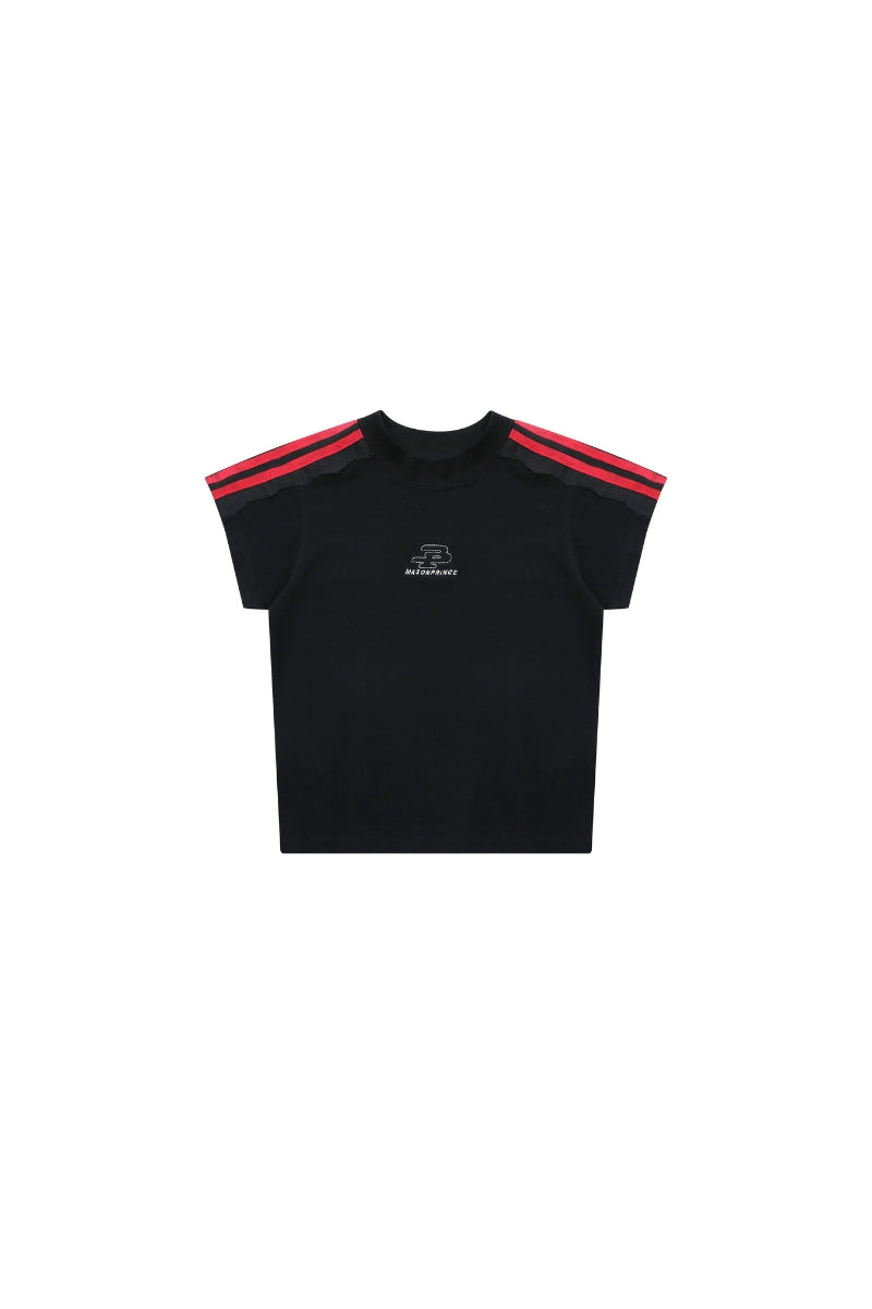 MASONPRINCE Raw Edge Contrast 4-Stripe VI Tee