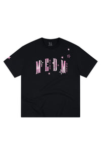 MEDM Relaxed Fit Camouflage Letter Rhinestone Streetwear Tee