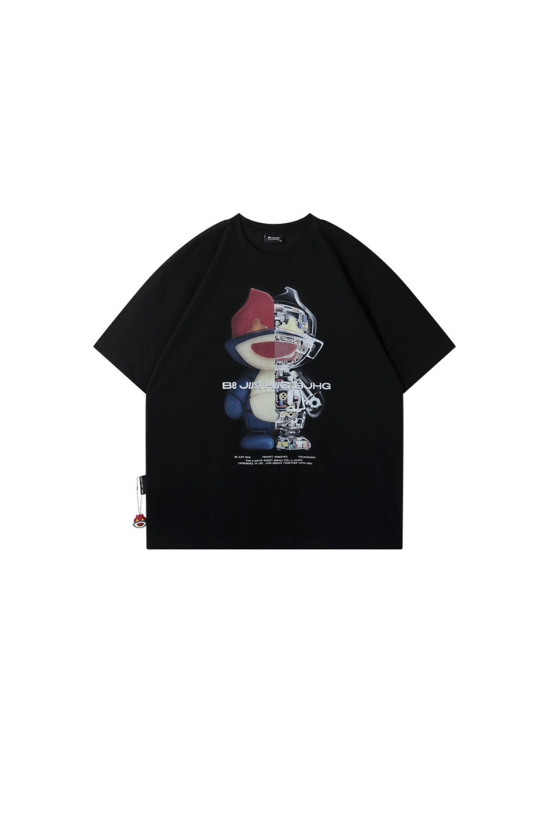 BJHG Unisex Cool‑Touch Quick‑Dry UV‑Protection Cartoon Graphic Short‑Sleeve Tee