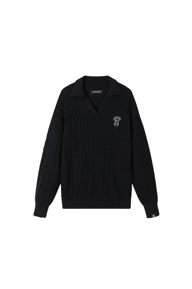 Dangerouspeople | Twisted Knit Paper Bag Man Sweater