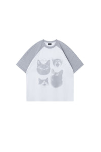 BJHG Unisex Emotional Kitty Print Couple Tee