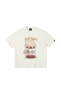 DangerousPeople｜Ice‑Cream Carousel Print Cotton T‑Shirt