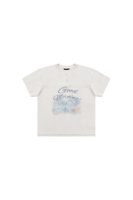 MASONPRINCE "Good morning" Ocean Henley‑Neck Cami & Short Sleeve