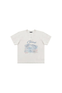 MASONPRINCE "Good morning" Ocean Henley‑Neck Cami & Short Sleeve