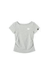 Dangerouspeople DSP Stretch Knit Embroidered Dog Slim Waist Fitted Tee