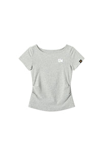 Dangerouspeople DSP Stretch Knit Embroidered Dog Slim Waist Fitted Tee