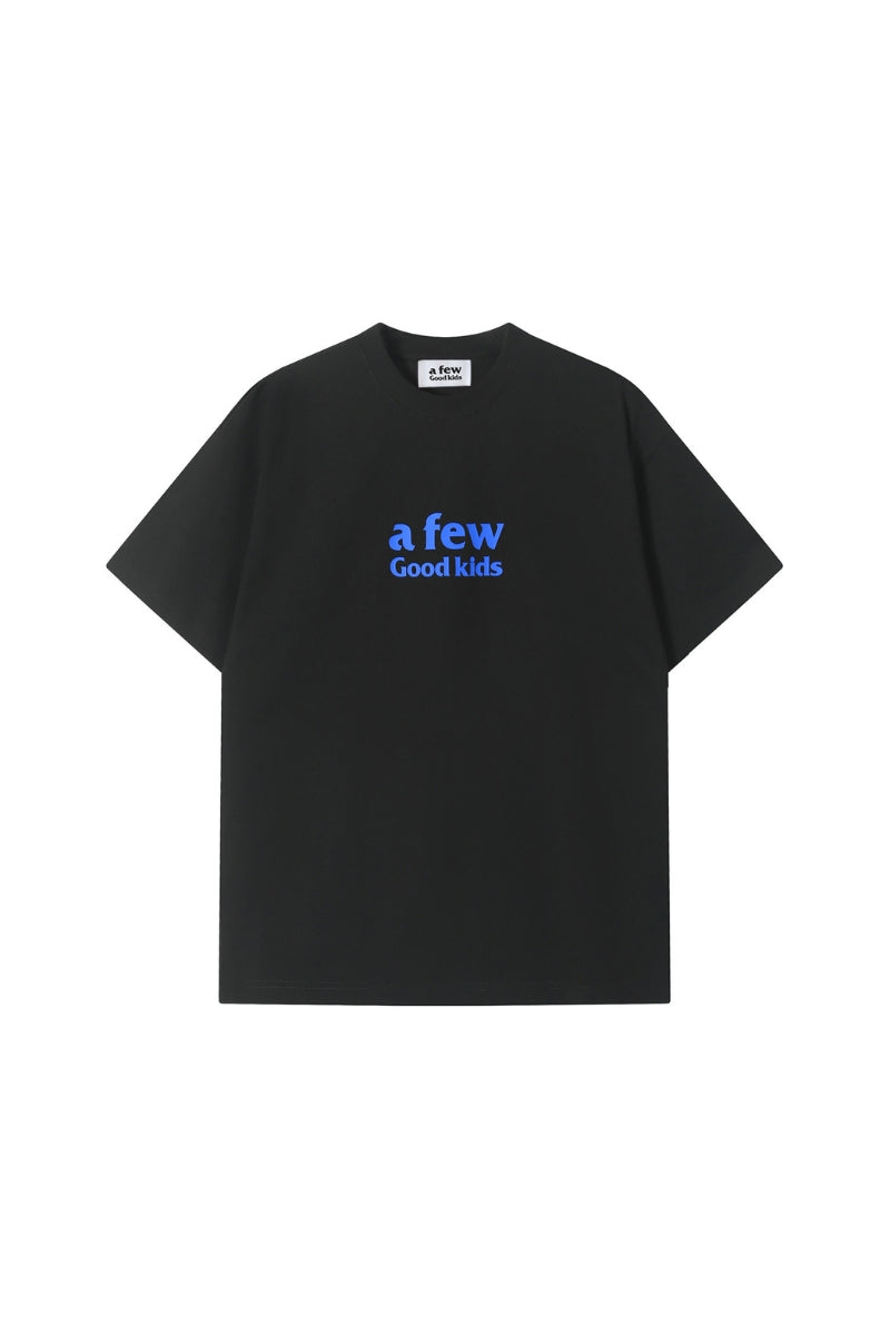 AFGK Basic Double Row Logo Color Block Tee Unisex American Casual T-shirt
