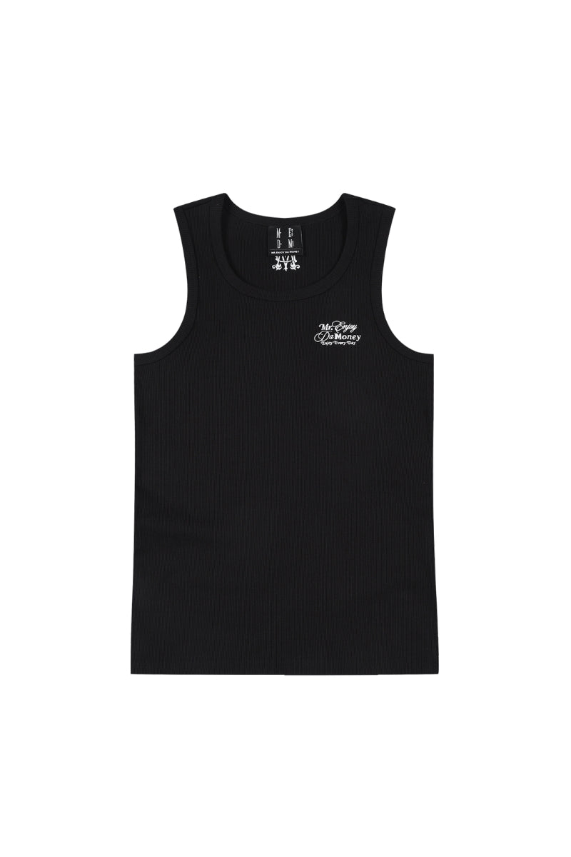 MEDM Classic Script Letter Embroidery Heavyweight Men Sleeveless Tank Top