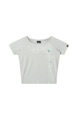 DangerousPeople｜Whimsical Garden Music‑Note One‑Shoulder Women’s T‑Shirt