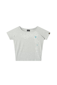 DangerousPeople｜Whimsical Garden Music‑Note One‑Shoulder Women’s T‑Shirt