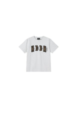MEDM double skin leopard print chest four-word short sleeve T