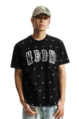 MEDM Glitter Star Double-Layer Short-Sleeve Top