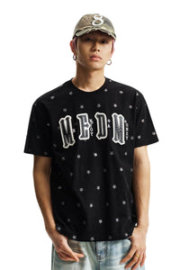 MEDM Glitter Star Double-Layer Short-Sleeve Top