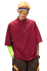 BJHG Men Stand‑Collar Short Sleeve Polo Summer American Casual Quick Dry Top