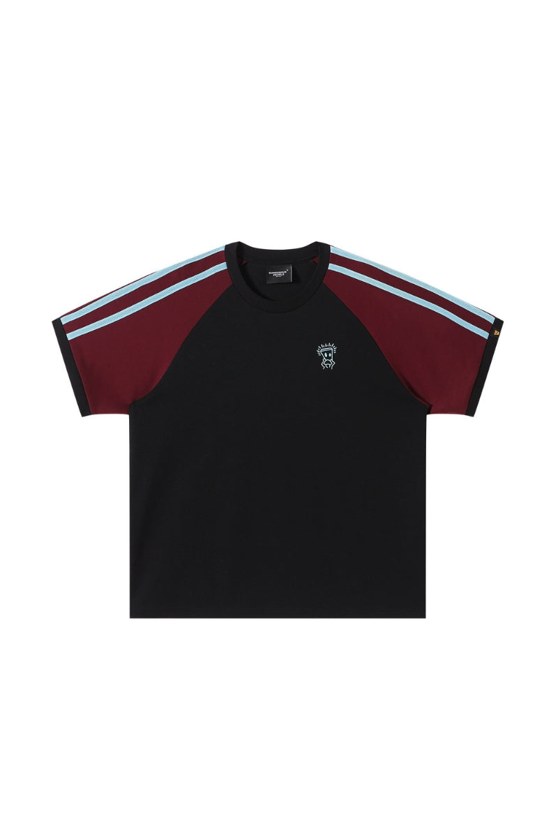 Dangerouspeople DSP Retro Panel Color‑Block Raglan Couple Tee