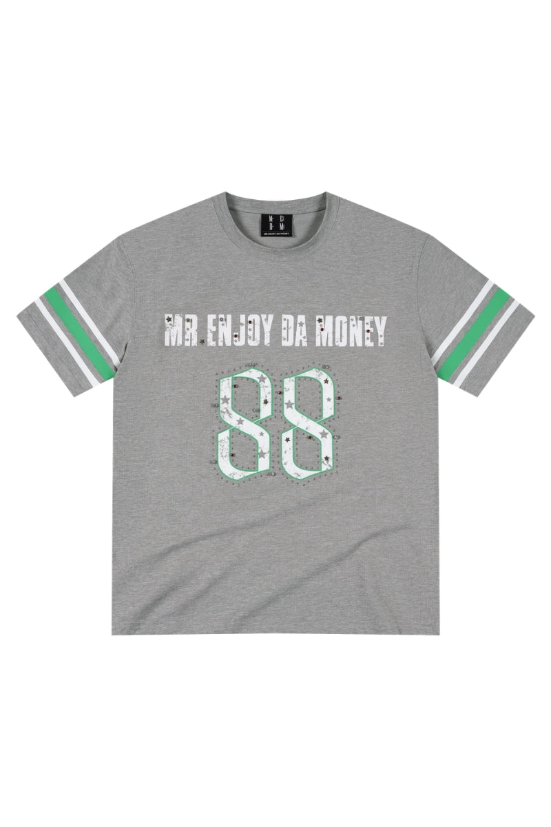 MEDM Star Beaded Stripe Quick Dry Unisex Vintage Jersey Tee