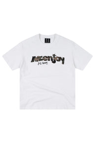 MEDM Camo Print Patch Embroidery Slub Cotton Crew Neck Tee
