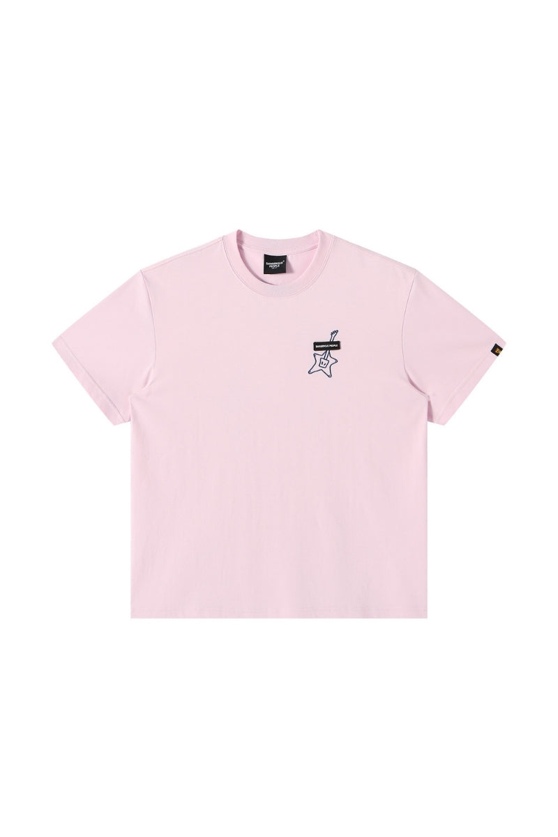 Dangerouspeople DSP Embroidered Small‑D Guitar Sorona Loose Unisex T‑Shirt