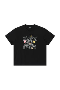 Dangerouspeople｜Graffiti Font Print Loose Oversized Cotton T‑Shirt