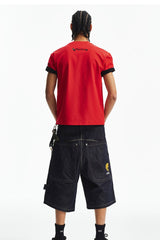MEDM Jelly Air Cotton Double-Layer Leather Small Four-Character Short Sleeve