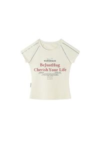 BJHG American Style Fitted Tee Women Summer New Cool‑Touch Streetwear Short Sleeve Top