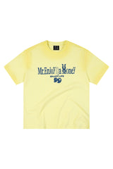 MEDM Gradient Macaron Letter Print Oversized Couple Tee