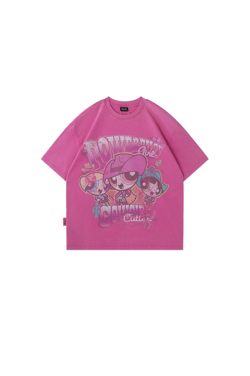 BJHG x The Powerpuff Girls Women American Cotton Tee Summer
