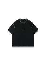 BJHG Waffle Knit Short‑Sleeve T‑Shirt American Loose Unisex Summer Tee