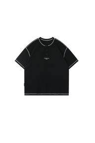 BJHG Waffle Knit Short‑Sleeve T‑Shirt American Loose Unisex Summer Tee