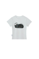 BJHG Women's Lazy Cat Straight‑Shoulder Tee