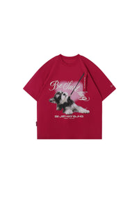 BJHG Unisex Puppy Print Couple Tee