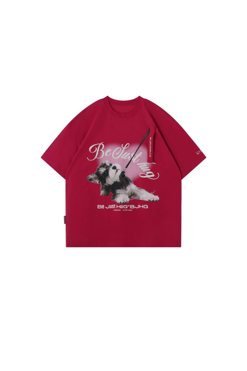 BJHG Unisex Puppy Print Couple Tee