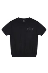 MEDM Solid Knit Embroidered Logo Loose Couple T-shirt