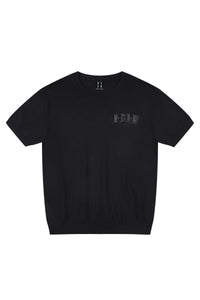 MEDM Solid Knit Embroidered Logo Loose Couple T-shirt