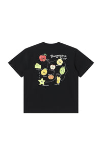 Dangerouspeople DSP Cute Mismatched Eye Fruit Print Sorona Short Sleeve Tee