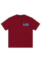 MEDM MELTING ICE Patch Letter Print Crew Neck Casual Couple Tee