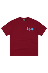 MEDM MELTING ICE Patch Letter Print Crew Neck Casual Couple Tee