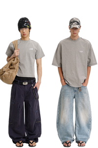 Masonprince 26 Early Spring Layered Crew Neck Knit Short-Sleeve T-Shirt