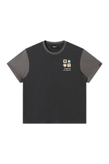 Dangerouspeople DSP Logo Small‑D Color‑Block Summer Cool‑Touch Couple Tee