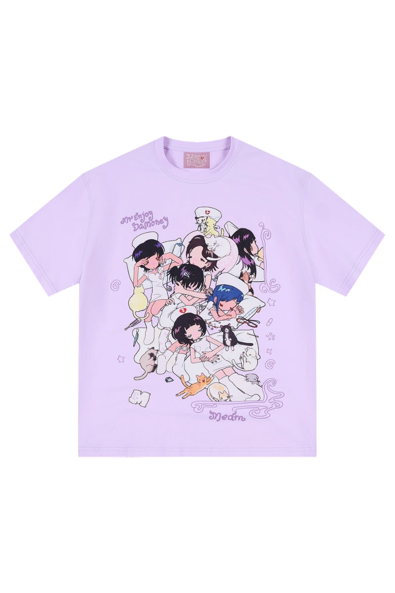 MEDM × Niaoyiyi | Nap Cartoon Versatile Women Crew Tee