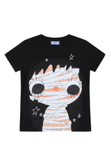 MEDM X YUY Yu Big Face Print Women Slim Fit Crew Neck T-Shirt