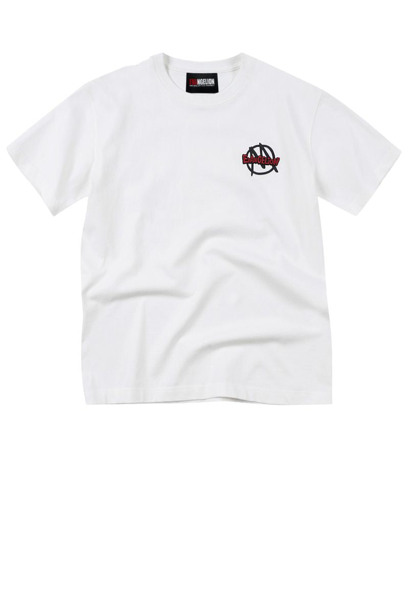 MEDM x EVA NEVER END Chibi Group Figure Star Print Crew Neck Summer Trendy Tee