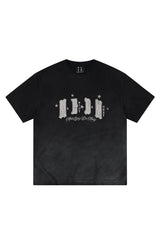 MEDM Casual Loose Fit Appliqué Logo Crew Neck Unisex Tee