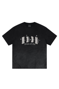 MEDM Casual Loose Fit Appliqué Logo Crew Neck Unisex Tee