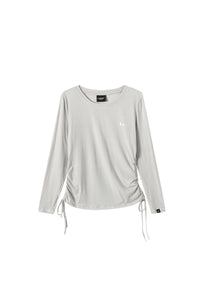 DangerousPeople DSP｜Stretchy Side Waist Drawstring Cover‑Up Color‑Block Lightweight Breathable Women's T‑Shirt