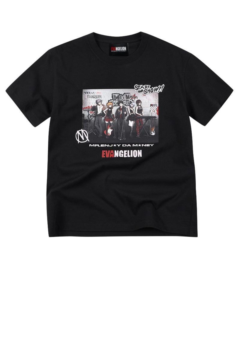 MEDM x EVA NEVER END Main KV Poster Print Crew Neck Summer Street Casual Tee